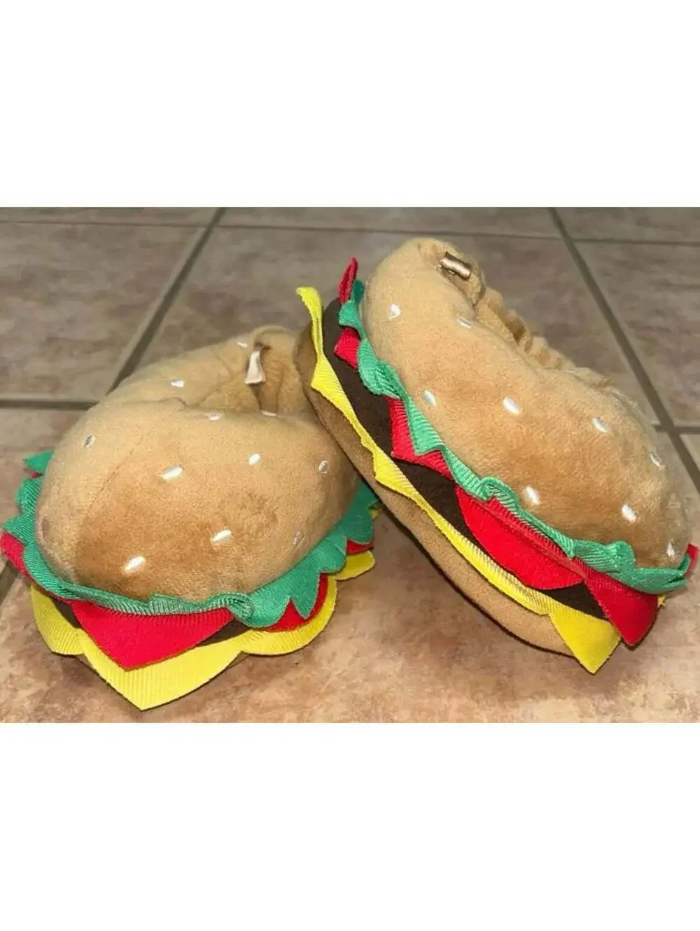 Carter’s Infant Baby Sandwich Slippers SIZE 5/6 Novelty Food Plush Shoes